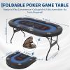 Garvee 8 Player Poker Table Foldable, Texas Holdem Table with Deepen Cup Holders & Padded Rails,No Assembly Instant Play, Portable Poker Table for Home Party, Game Night view 3