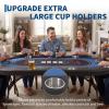 Garvee 8 Player Poker Table Foldable, Texas Holdem Table with Deepen Cup Holders & Padded Rails,No Assembly Instant Play, Portable Poker Table for Home Party, Game Night view 4