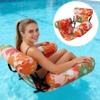 Pool Floats, Inflatable Pool Float for Adults Tropical Leaf Print Lounge Chair with Headrest & Armrests, Portable PVC Water Hammock for Pools, Lake, Beach, Summer Relaxation (Orange) view 2