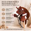 Jessruly Stick Horse Soft Plush Ride-On Toy with Beechwood Handle, Realistic Design for Active Play (Brown Spotted Pattern) view 4