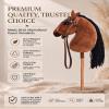 Jessruly Stick Horse Soft Plush Ride-On Toy with Beechwood Handle, Realistic Design for Active Play (Brown) view 2