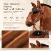 Jessruly Stick Horse Soft Plush Ride-On Toy with Beechwood Handle, Realistic Design for Active Play (Brown) view 3