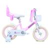 Clyrava Girls Bike for Ages 2-7, 12/14/16 Inch Pink Kids Bicycle with Training Wheels, Adjustable Seat, Front Basket, Doll Seat, Streamers, Front V-Brake, Princess Style Bicycle (Pink, 12) view 3