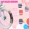 Clyrava Girls Bike for Ages 2-7, 12/14/16 Inch Pink Kids Bicycle with Training Wheels, Adjustable Seat, Front Basket, Doll Seat, Streamers, Front V-Brake, Princess Style Bicycle (Pink, 12) view 4