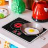 SEWACC Kids Kitchen Appliance Realistic Induction Cooker Toy with Light Sound Effects, Simulated Pretend Play Kitchen Accessory for Toddlers and Kids, Plastic Role-Playing Cooking Toy view 2