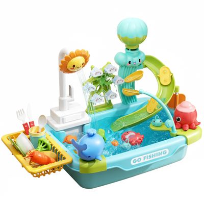 Neptuiby Toddler Sink with Running Water Toddler Sink Toy Kids Play Kids Play Toy Set Multi-Functional Water Table with Automatic Circulation Large Capacity for Indoor Outdoor.