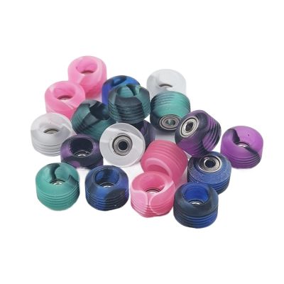 Alianm Fingerboard Wheels Fingerboards Rollers for Professional Finger Skateboard Swirl Color with Hign Speed Bearing(Eco White)