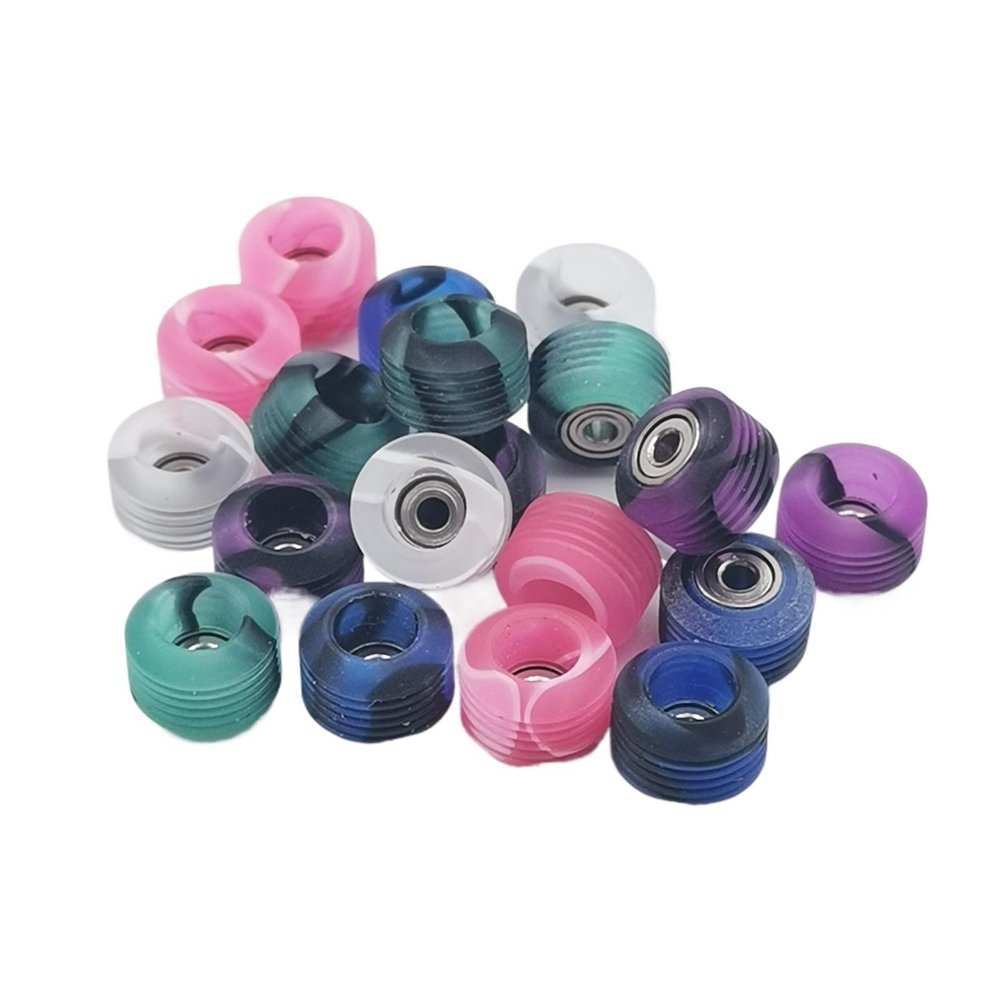 Alianm Fingerboard Wheels Fingerboards Rollers for Professional Finger Skateboard Swirl Color with Hign Speed Bearing(Eco White)