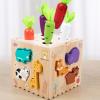 ZQsmgs Multifunctional Wooden Activity Cube Toy, Montessori Educational Playset with Hammering view 4