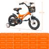 KWOJU Kids Bike for 2-7 Years Old,16 Inch Kids Bicycle with Training Wheels, Doll Seat, Streamers and Basket, Toddler Girl Bicycle with Front V-Brake & Coaster Brake, Birthday Gift (Orange, 16 Inch) view 4
