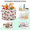 Takiito American Land Storage Basket for Organizing, Fabric Collapsible Basket with Cotton Rope Handle for Bathroom Laundry Nursery view 4