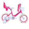 Clyrava Girls Bike for Ages 2-7, 12/14/16 Inch Red Kids Bicycle with Training Wheels, Adjustable Seat, Front Basket, Doll Seat, Streamers, Front V-Brake, Princess Style Bicycle (Red, 14) view 3