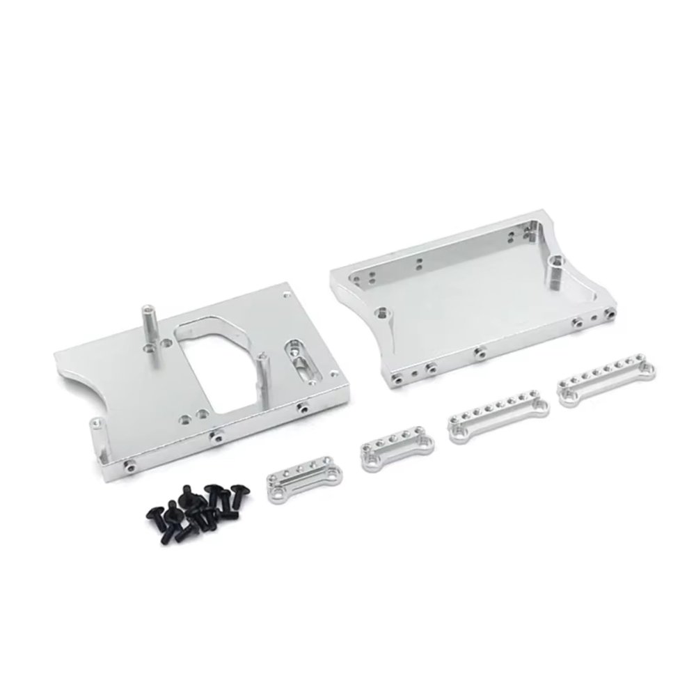 RC Spare Part Compatible with MN D90 for MN98 1/12 RC Car Parts Accessories Metal Servo Mount Bracket Beam Crossbeam Shock Absorber Mount for Seat(Silver)