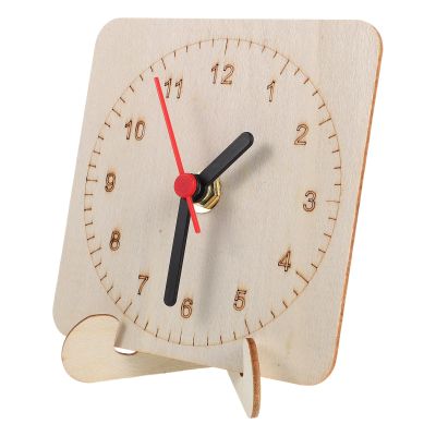 OUNONA DIY Wooden Clock Face 4.3 Inch Beige Square Wood Clock Dial with Smooth Surface for Art Class Activities