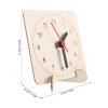 OUNONA DIY Wooden Clock Face 4.3 Inch Beige Square Wood Clock Dial with Smooth Surface for Art Class Activities view 2