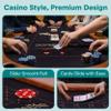 SereneLife 7ft Poker Table for 10 Players - Heavy Duty Oval Texas Hold'em Casino Table for Game Room, 25mm Reinforced Metal Legs, Durable Black PVC Rail, 10 Deep Cup Holders & Professional Layout view 4