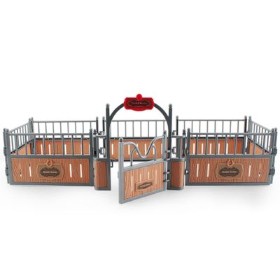 Tsawntd Horse Stable Playset Fence 17.3x7.9x5.9'' Realistic Plastic Horse Barn Playset Fence Imaginary & Creative Educational Toys Accessories for Lovers Toys Barn
