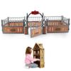 Tsawntd Horse Stable Playset Fence 17.3x7.9x5.9'' Realistic Plastic Horse Barn Playset Fence Imaginary & Creative Educational Toys Accessories for Lovers Toys Barn view 3