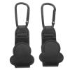 Kisangel 2PCS Stroller Hooks for Hanging, Faux Leather Stroller Carabiner Clip Straps, Non-Slip Organizer Hooks for Diaper Bags Grocery Shopping Bag(Black) view 1