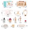 Jessruly Pretend Play Vet Kit Wooden & Plush Veterinary Set with Stethoscope, Syringe, Thermometer & Pet Carrier Imaginative Animal Care Playse view 2
