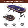 BEHOO 71" LED Poker Table, 8 Player Folding Texas Holdem Table with Padded Rails & Cup Holders, Casino Poker Table with Built-in LED Lights, Oval Portable Blackjack Tables Leisure (Black) view 2