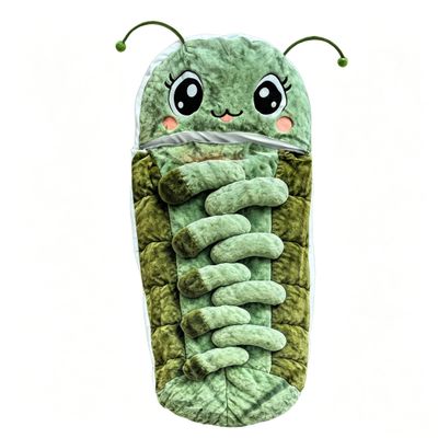Sttlejura Caterpillar Sleeping Bag for Adults, Plush Cocoon Lounger with Adjustable Pull Cord Wearable Sleep Sack for Indoor Nap Reading Dorm Bedroom (Green)