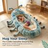 Sttlejura Caterpillar Sleeping Bag for Adults, Plush Cocoon Lounger with Adjustable Pull Cord Wearable Sleep Sack for Indoor Nap Reading Dorm Bedroom (Green) view 2
