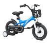 Clyrava Boys Bike with Training Wheels and Basket for 2-7 Years Old, 12 14 16 Inch Kids Bicycle with Adjustable Seat, Doll Seat & Colorful Streamers, Blue Kids' Bikes for Birthday Gift (Blue, 14") view 1