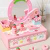 Milageto Smooth Edges Dress Vanity Set Cartoon Style Wooden Vanity Toy view 4