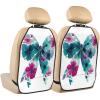 XBubupX Big Bow with Knot Clustered Flowers Car Seat Back Kick Protectors,2 Pack Kick Mats with Storage Pockets for Vehicles to Protect from Dirt Mud Scratches view 1