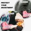 XBubupX Big Bow with Knot Clustered Flowers Car Seat Back Kick Protectors,2 Pack Kick Mats with Storage Pockets for Vehicles to Protect from Dirt Mud Scratches view 4