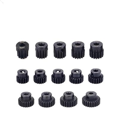 48DP 3.175mm 12t 13t 14t 15t 16t 17t 18t 19t 20t 22t 24t 25t Black Small Gear Motor Gear Suitable For 1/10 Control Model Car Motor(12T)