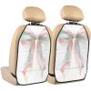 XBubupX Watercolor Pink Peach Mint Cream Striped Bow Car Seat Back Kick Protectors,2 Pack Kick Mats with Storage Pockets for Vehicles to Protect from Dirt Mud Scratches view 1