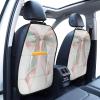 XBubupX Watercolor Pink Peach Mint Cream Striped Bow Car Seat Back Kick Protectors,2 Pack Kick Mats with Storage Pockets for Vehicles to Protect from Dirt Mud Scratches view 2