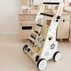 Gralara Wooden Infant Push Cart Slid Elements Wooden Shape Cutouts Infant Activity Cart for Infants view 3
