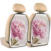 XBubupX Pink Peony Flower Car Seat Back Kick Protectors,2 Pack Kick Mats with Storage Pockets for Vehicles to Protect from Dirt Mud Scratches view 1