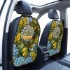 XBubupX White Pale Blue Chrysanthemum Flower Pattern Car Seat Back Kick Protectors,2 Pack Kick Mats with Storage Pockets for Vehicles to Protect from Dirt Mud Scratches view 2
