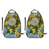 XBubupX White Pale Blue Chrysanthemum Flower Pattern Car Seat Back Kick Protectors,2 Pack Kick Mats with Storage Pockets for Vehicles to Protect from Dirt Mud Scratches view 3