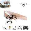 Rc Paper Airplane Kit with Gyro Stabilizer, DIY Model Airplanes Launcher Construction Set, Electric Remote Control Plane with Dual Propellers, Lightweight Glider Tool for Hobbyists (One Batteries) view 1