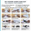 Rc Paper Airplane Kit with Gyro Stabilizer, DIY Model Airplanes Launcher Construction Set, Electric Remote Control Plane with Dual Propellers, Lightweight Glider Tool for Hobbyists (One Batteries) view 3