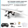Rc Paper Airplane Kit with Gyro Stabilizer, DIY Model Airplanes Launcher Construction Set, Electric Remote Control Plane with Dual Propellers, Lightweight Glider Tool for Hobbyists (One Batteries) view 4