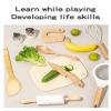 Jessruly Safe Wood and Pastry Knife Set 10 Pieces Montessori Cooking Tools for Real Kitchen, Natural Wood Kitchen Set view 3