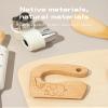 Jessruly Safe Wood and Pastry Knife Set 10 Pieces Montessori Cooking Tools for Real Kitchen, Natural Wood Kitchen Set view 4