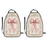 XBubupX Watercolor Pink Bow On Striped Cream Car Seat Back Kick Protectors,2 Pack Kick Mats with Storage Pockets for Vehicles to Protect from Dirt Mud Scratches view 3