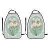 XBubupX Pastel Mint and White Striped Flowers Car Seat Back Kick Protectors,2 Pack Kick Mats with Storage Pockets for Vehicles to Protect from Dirt Mud Scratches view 3