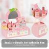Dress Vanity Set Strawberry Motif Smooth Edges Wooden Vanity Toy view 3