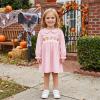 Gliswaieuznd Toddler Baby Girl Halloween Outfit Cute Ghost A-line Dress (Pink, 2-3 Years) view 2
