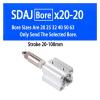 WRBSUJTMM 1 Pcs SDAJ20/25/32mm Double Acting Piston Aluminum Alloy Adjustable Stroke Small Thin Cylinder(Stroke 20-20mm,BORE 32mm) view 2
