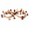 FytStycale Wooden Rail-Building Toy Interlocking Tracks Looped Railway Set Pretend Town Wooden Railway Station view 1