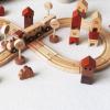 FytStycale Wooden Rail-Building Toy Interlocking Tracks Looped Railway Set Pretend Town Wooden Railway Station view 2